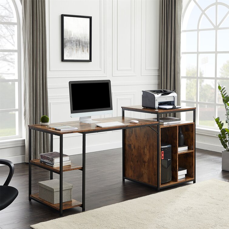 Computer Desk Workstation Study PC Table Home Office Shelf W/Drawer Shelf 