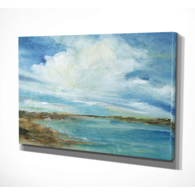 Highland Dunes Sea And Sky Oil Painting Print On Wrapped Canvas