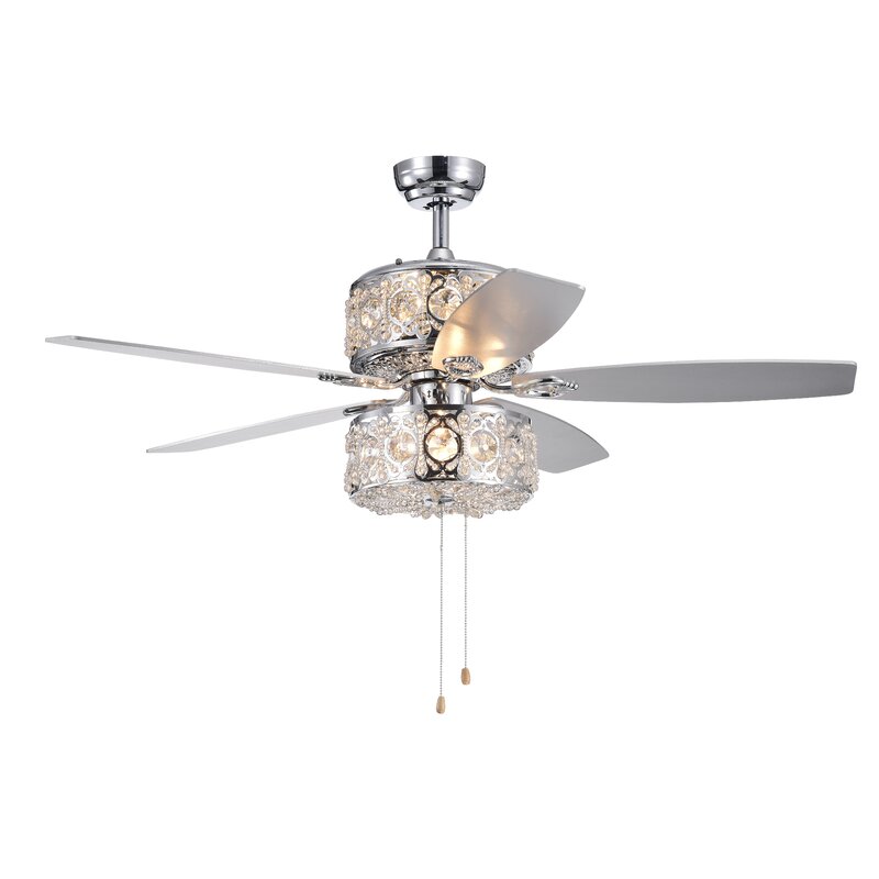 Rosdorf Park 52 Dillard Dual Lamp 5 Blade Ceiling Fan With Remote