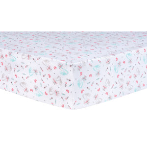 Wild Forever Fox and Flowers Fitted Crib Sheet
