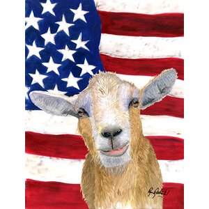 USA American Goat House Vertical Flag