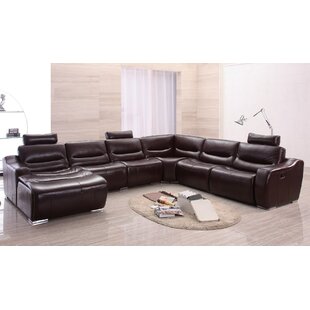 Barco Leather Left Hand Facing Reclining Sectional By Latitude Run