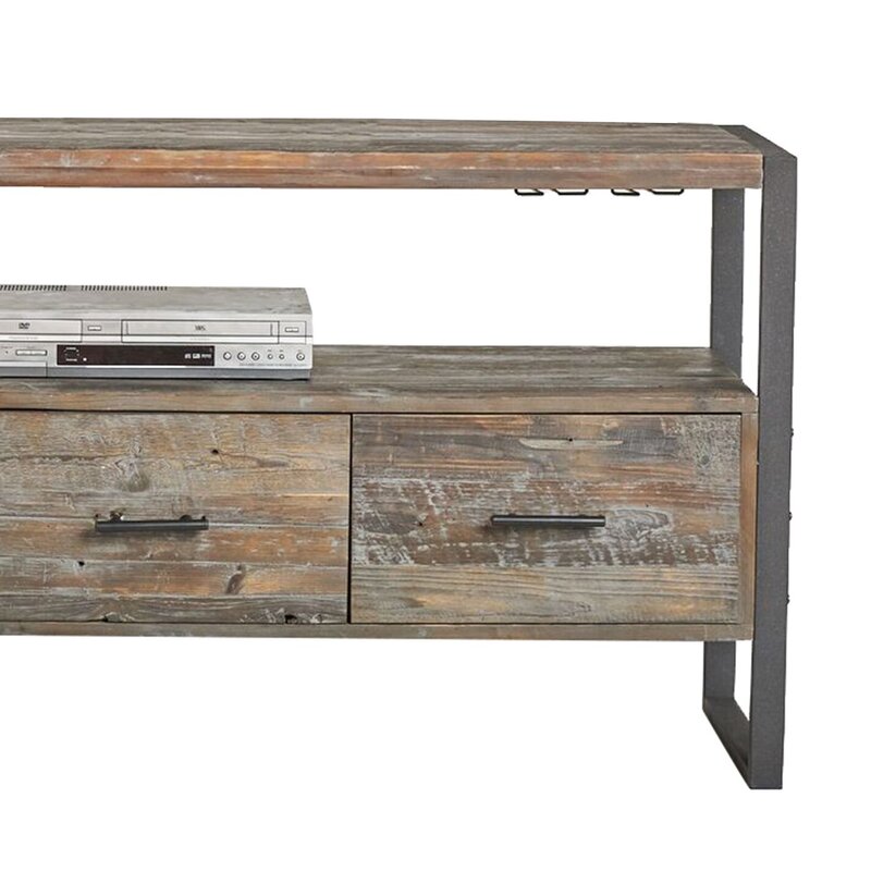 17 Stories 60 Inch Wood And Metal Media Console With 3 Drawers