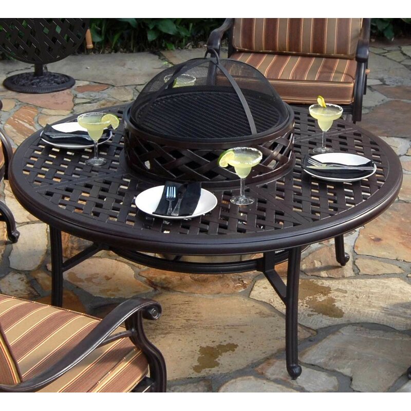 Canora Grey Hedgepeth Outdoor Aluminum Wood Burning Fire Pit Table 