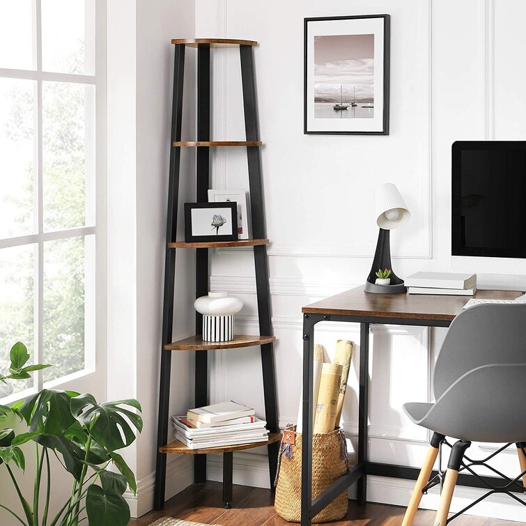 4-Tier Corner Shelf Bookcase Display Storage Stand Rack Ladder Shelf Home Office 