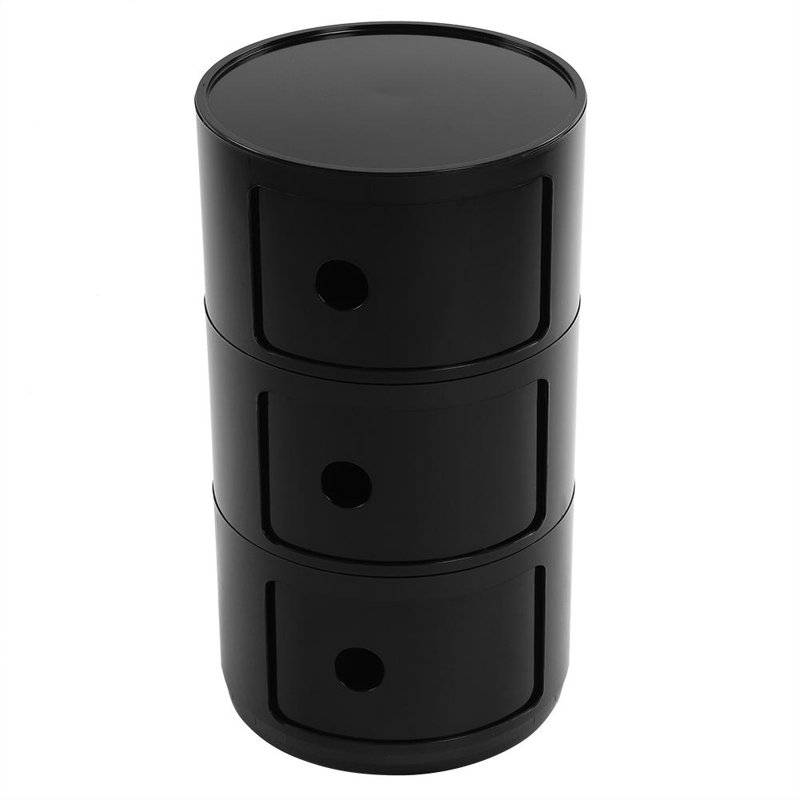 Ebern Designs Modern Furniture Bedside Cabinet Nightstand Multifunctional Circle Storage Table ...