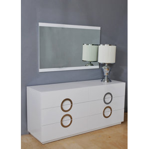 Salia 6 Drawer Dresser with Mirror by Orren Ellis