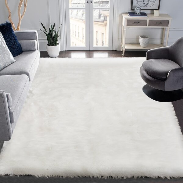 Faux Fur Wool Carpet Non Slip Shaggy Cloud Shaped Area Rug for Bedroom Home Soft 