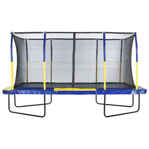 Spacious 9' x 15' Rectangular Trampoline with Fiber Flex Enclosure