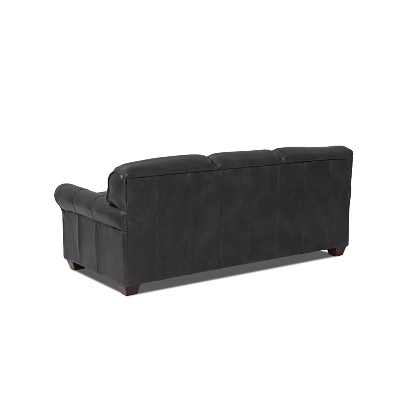 Wayfair Custom Upholstery Jennifer Genuine Leather 81 Rolled Arm