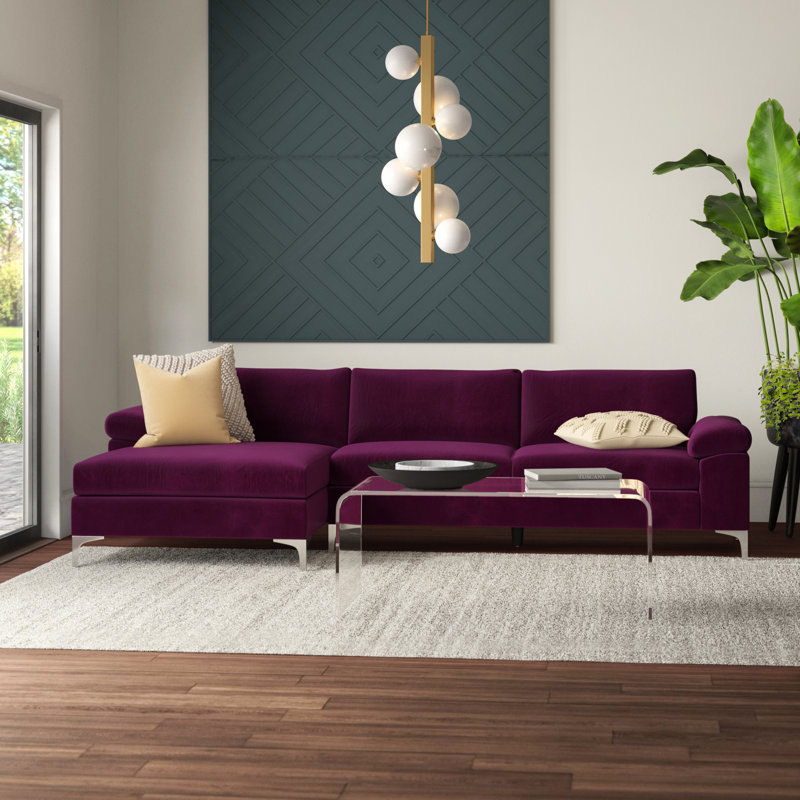 bold purple sofa