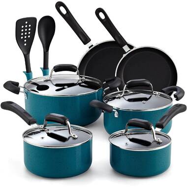 Details about   Ceramic Non-Stick Cookware Set 13Pc Greenlife Diamond Turquoise 