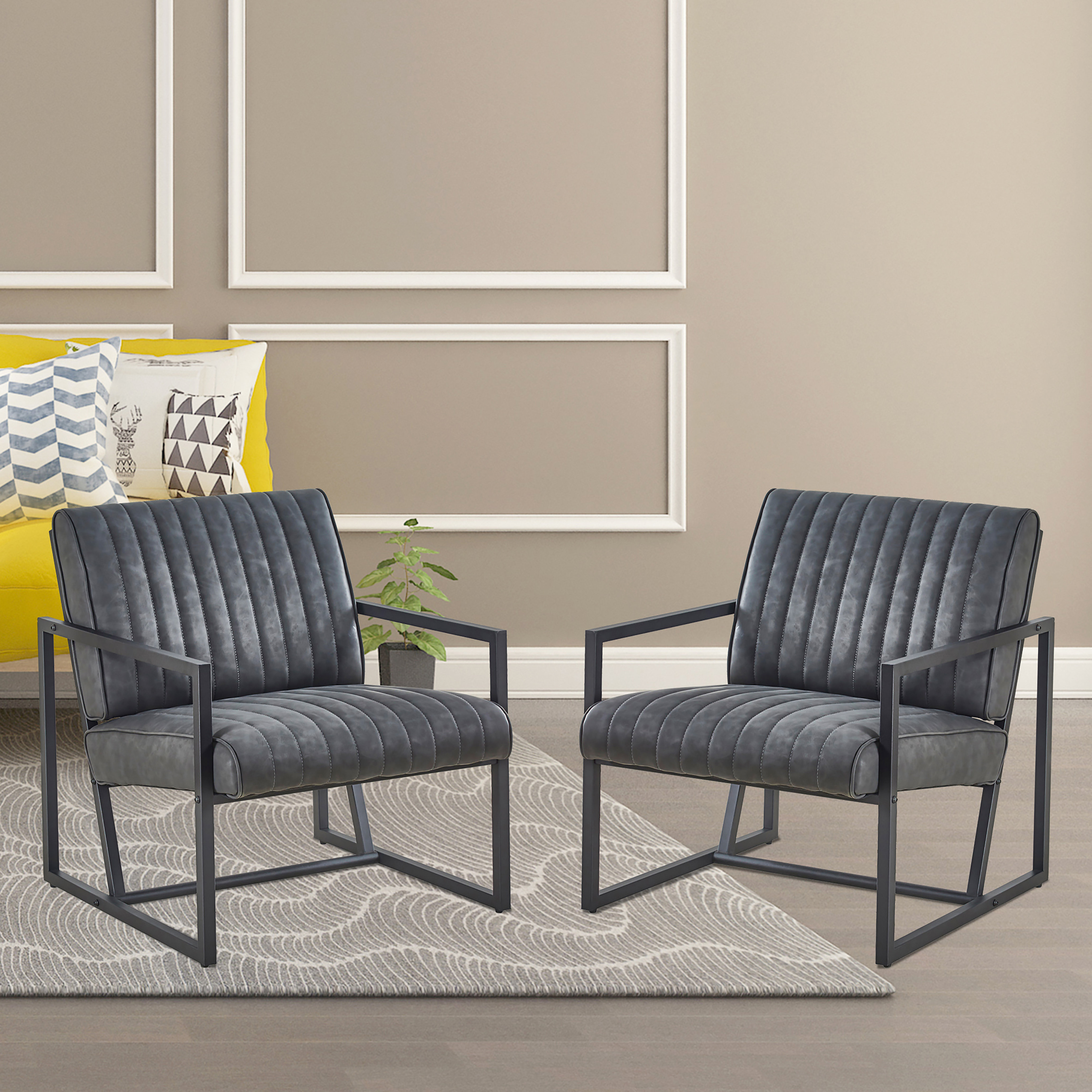 R&M Furniture 26" W Seat Waiting Room Chair with Metal Frame & Reviews