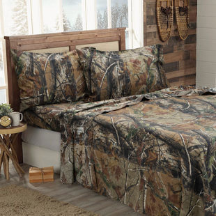 Camouflage 6 pc Queen Sheets and Pillowcase Set Camo Microfiber ships UPS Ground 