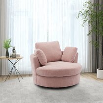 pink overstuffed chair