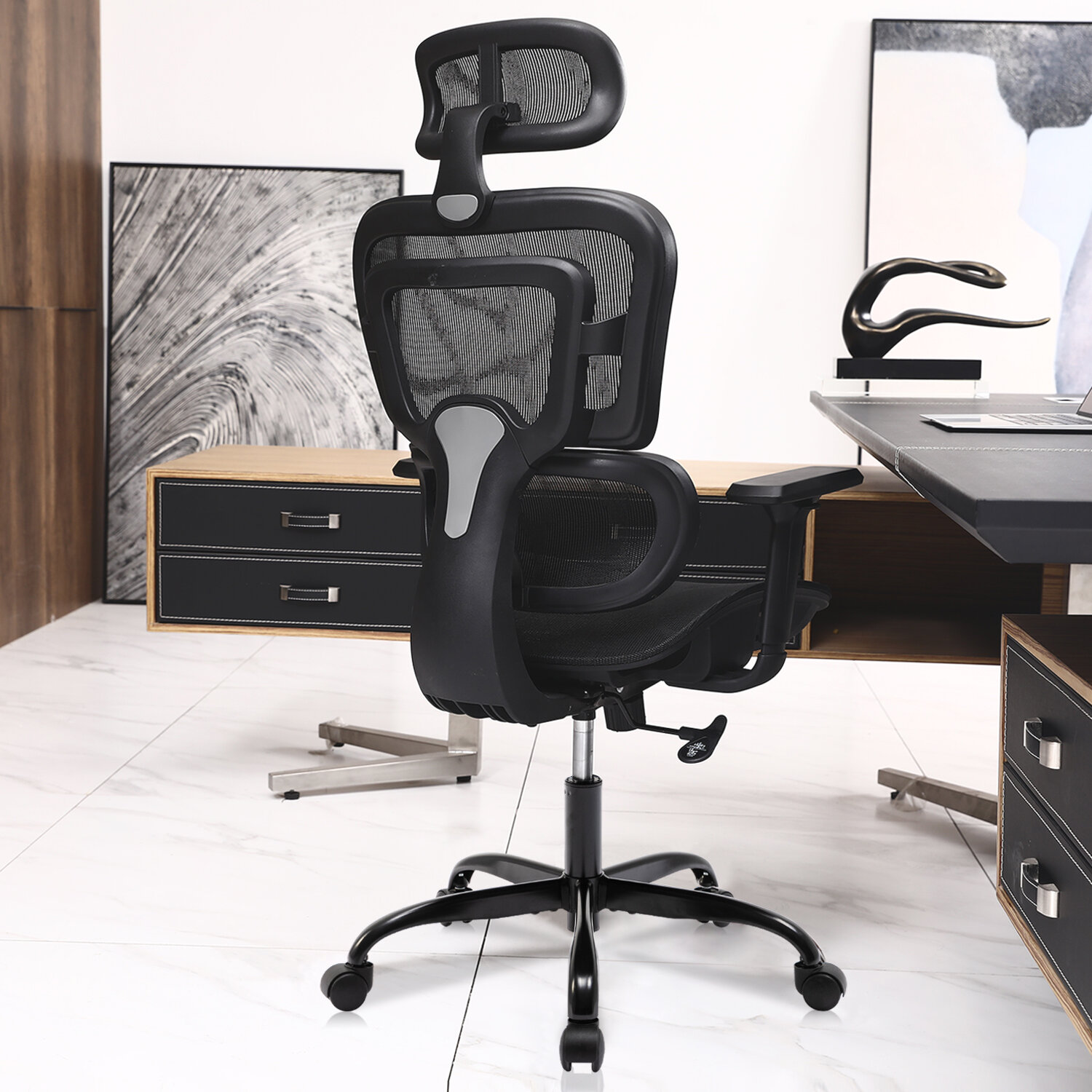 Mesh Chairs Office Executive Computer Desk Fabric Adjustable Ergonomic 360° Home