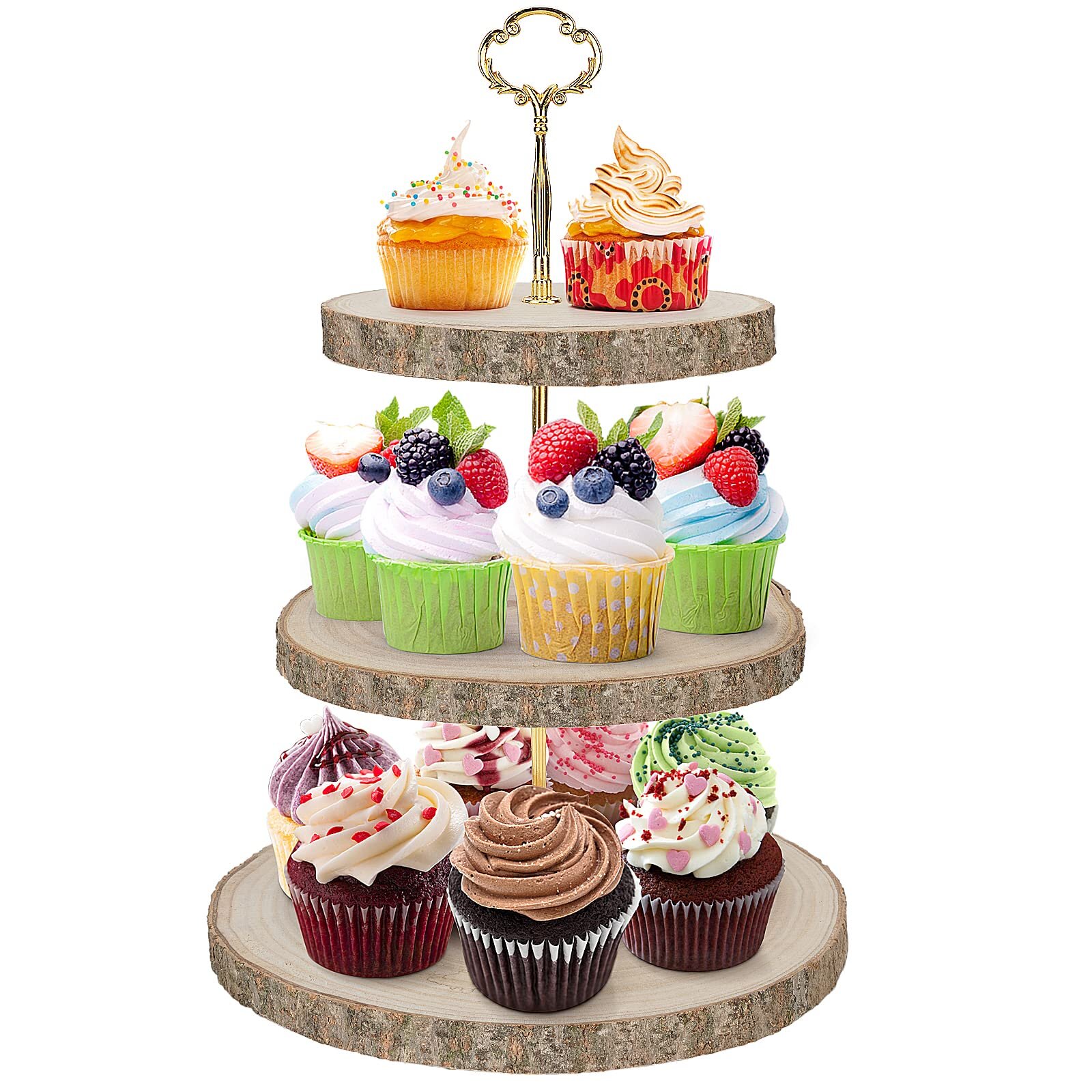 3-Tier Cake Plate Stand Tray Wedding Birthday Party Cupcake Display Tower 