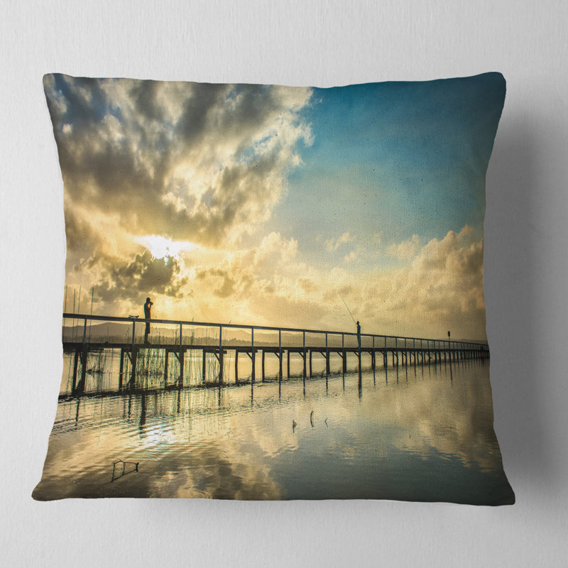 East Urban Home Long Jetty Foreshore Reserve With Clouds Sea Bridge Pillow