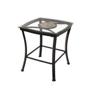 Eloise Glass Metal End Table by Fleur De Lis Living Comparison