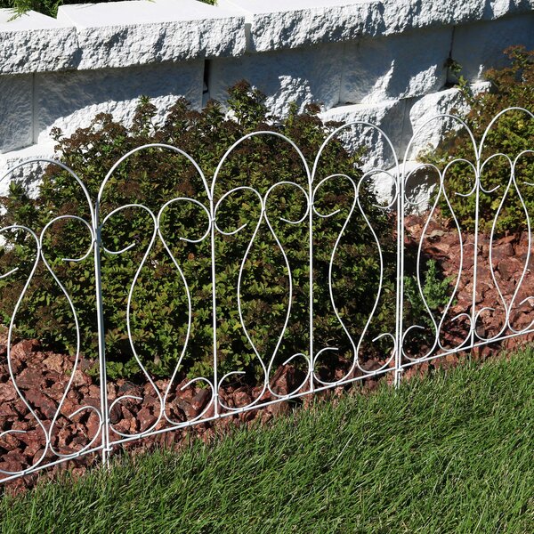 8 Foot Sunflower & Butterflies White Picket Fence Garden Fence Edging Border 