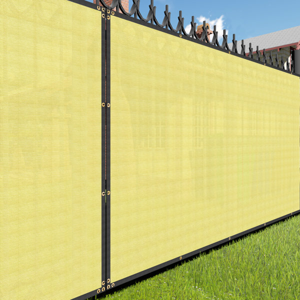 Beige 7FT 180GSM Fence Windscreen Privacy Screen Shade Cover Fabric Mesh Garden 