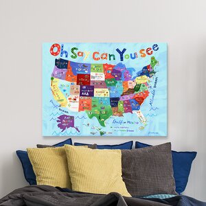 Oh Say Can You See USA Map Canvas Art