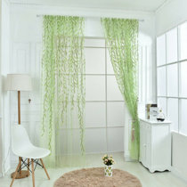 Green Leaf Print Curtains Wayfair