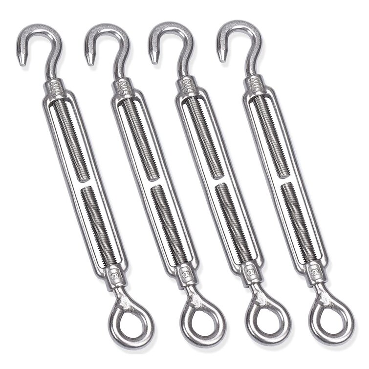 5Pcs M4 Stainless Steel 304 Eye & Eye Turnbuckle Wire Rope Tension 