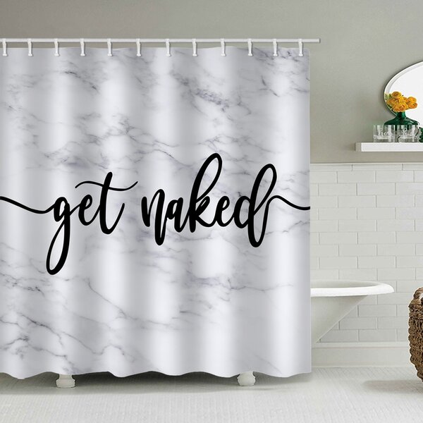 Marble Texture Shower Curtain Waterproof Polyester Mat Decor Bathroom 