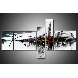 City On The River 5 Piece Painting on Wrapped Canvas Set