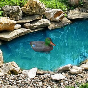 Gartenteich-Ente Teichente 37 & 25 cm Schwimmente Küken Gartenfigur Entenfamilie 