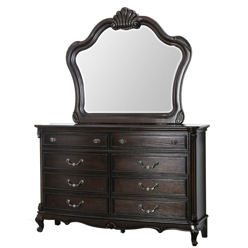 Rosdorf Park Demar 8 Drawer Double Dresser With Mirror Wayfair