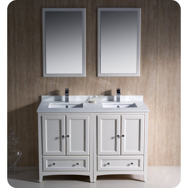 Fresca Oxford 48" Double Bathroom Vanity Set with Mirror ...