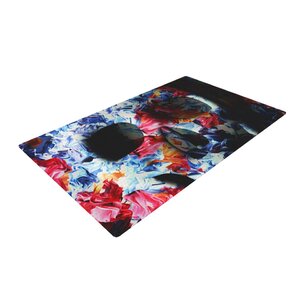 Danny Ivan Skull Light Blue/Pink Area Rug