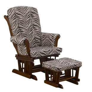 Go to store & view more images Sumba Small Zebra Print Glider with Ottoman by Cotton Tale