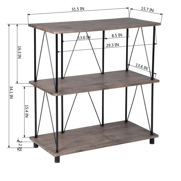 Ebern Designs Axbridge 34 1 H X 31 5 W Etagere Steel Bookcase Reviews Wayfair