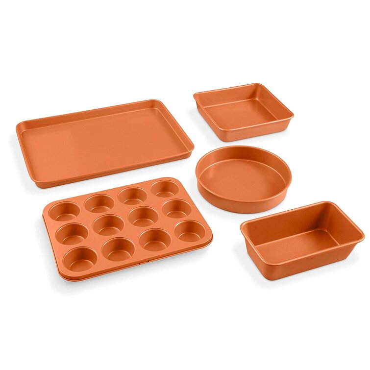 Cookie Sheets & Much More! Gotham Steel Copper Nonstick Bakeware Baking Pans 