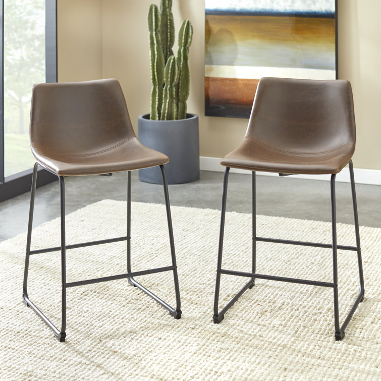 wayfair stools leather