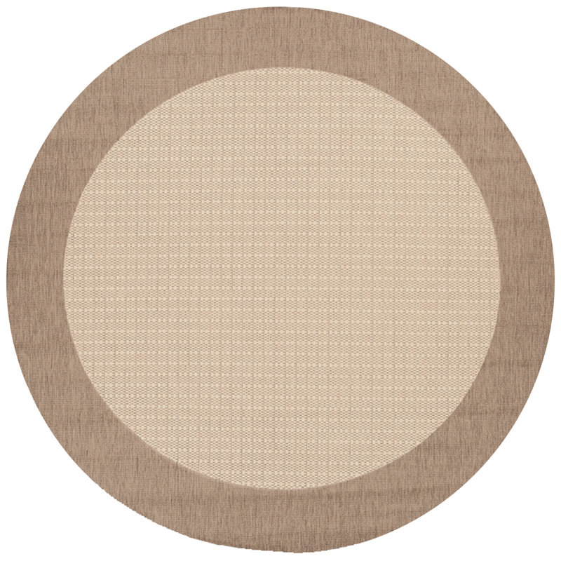 Sania Flatweave Natural Cocoa Indoor Outdoor Area Rug Rug Size: Square 8'6"
