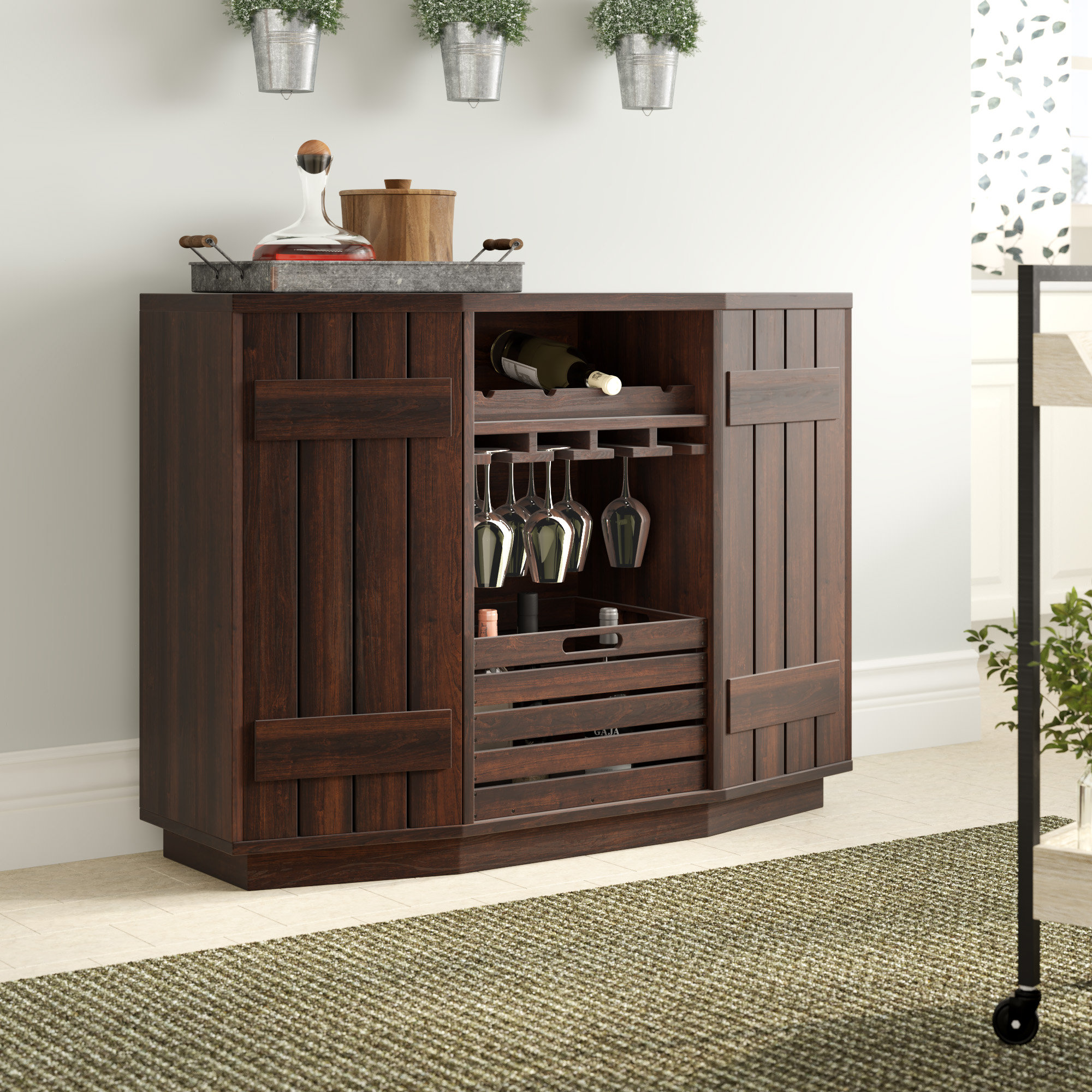 August Grove Bar Cabinet Reviews Wayfaircouk