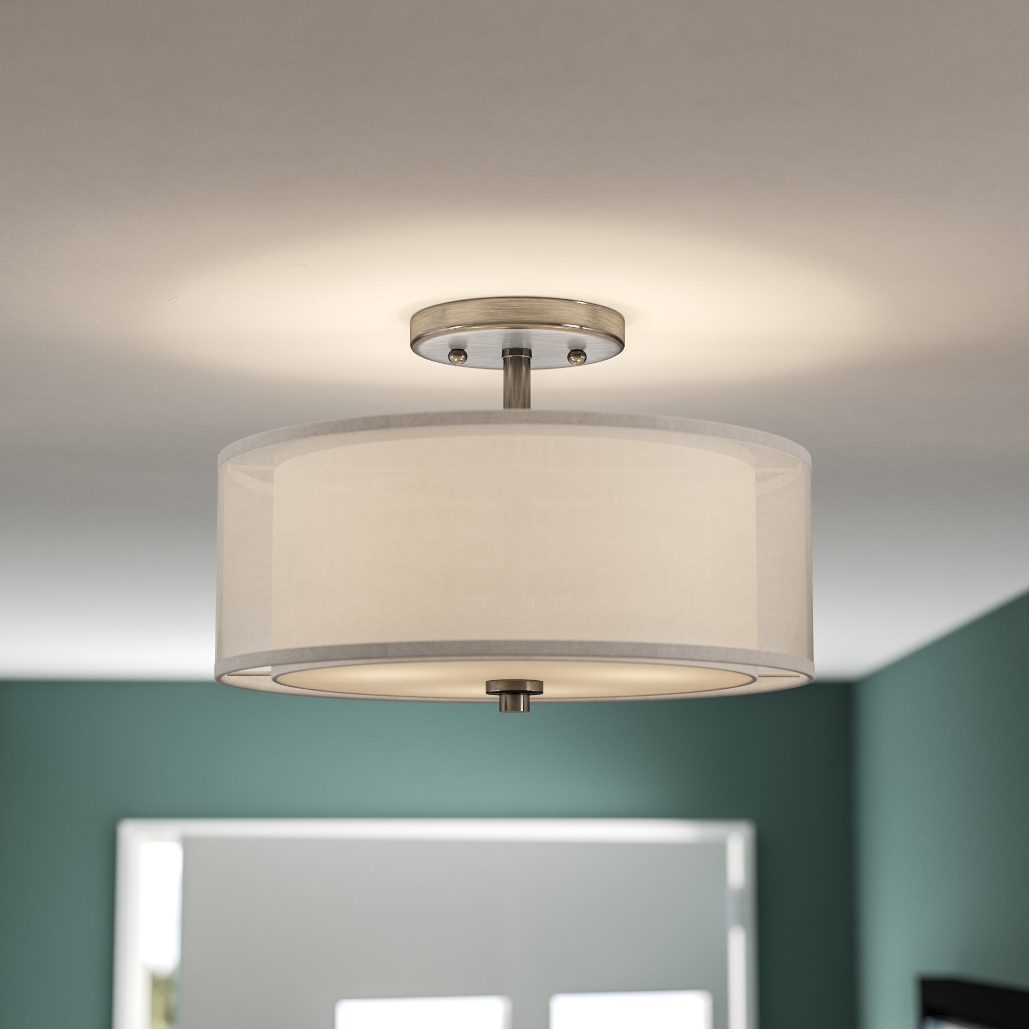 Mercury Row Bensenville 3 Light Drum Cylinder Semi Flush Mount Mercury Row Bensenville 3 Light Drum Cylinder Semi Flush Mount Reviews Wayfair