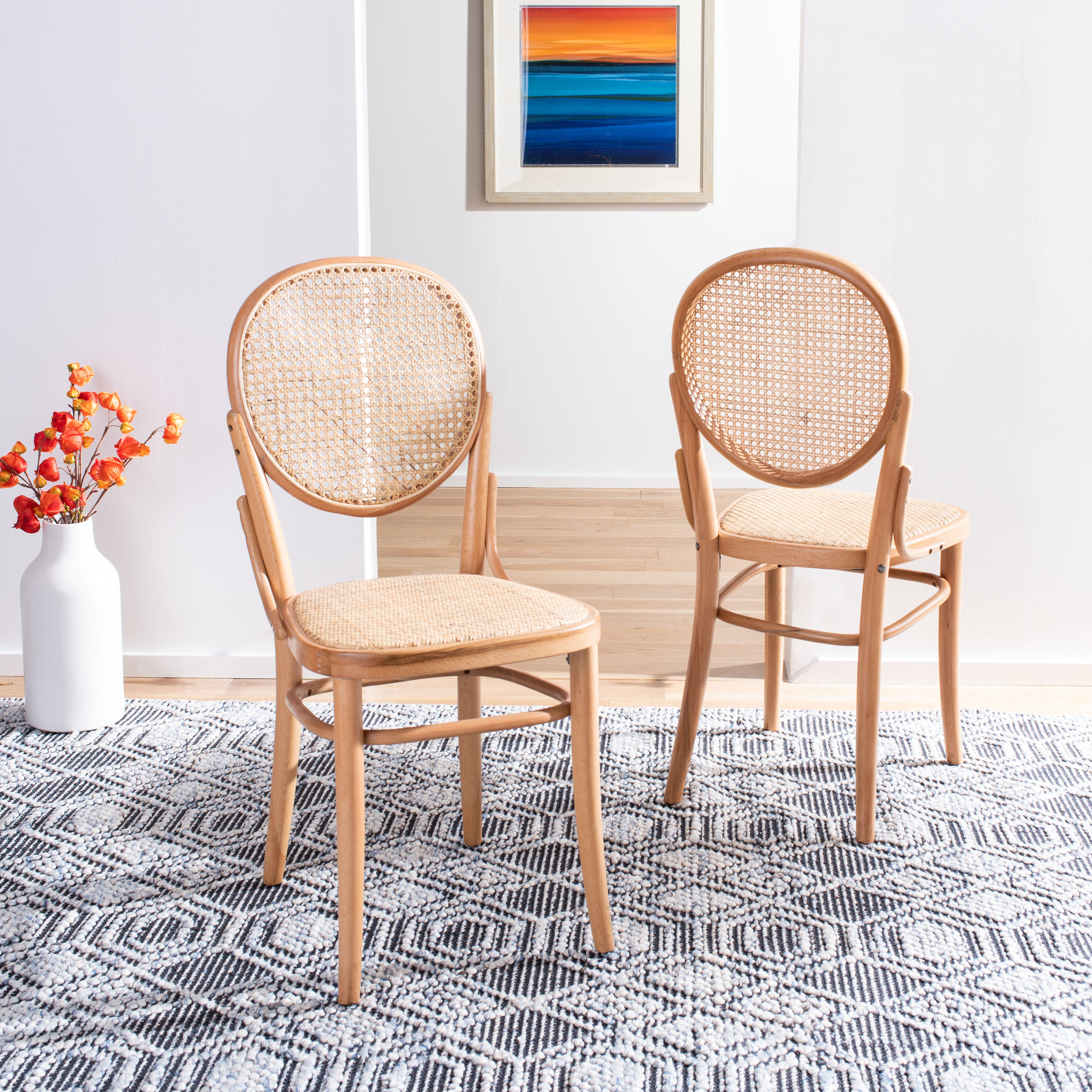 wayfair cane back chairs