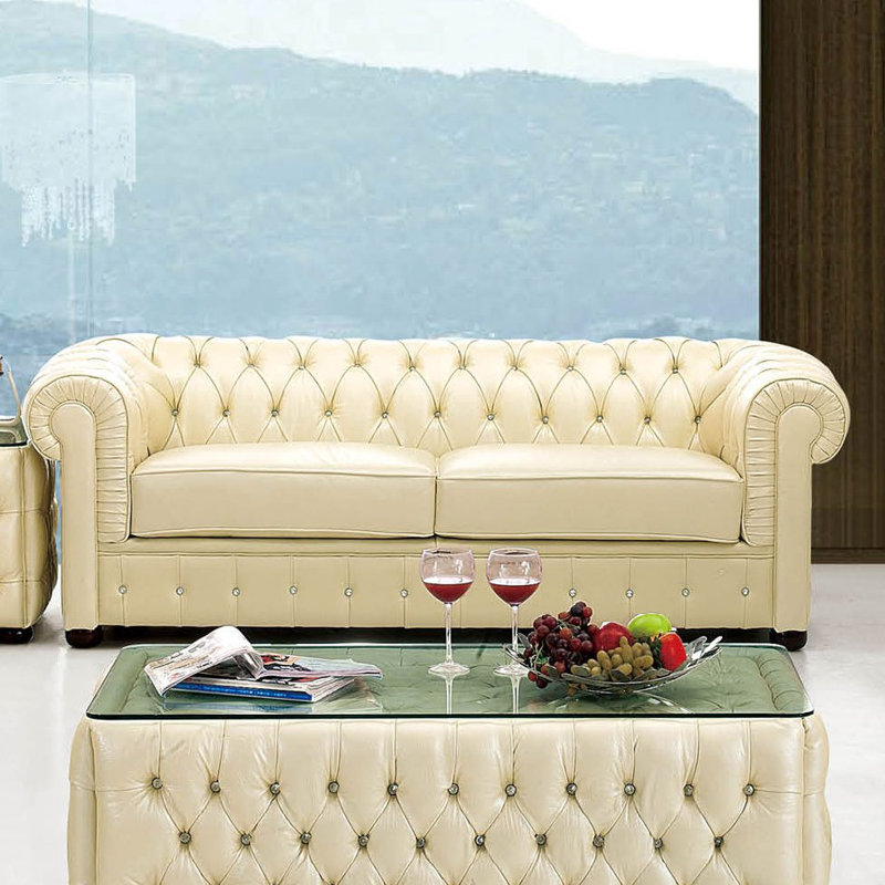 Canora Grey Medrano Leather Chesterfield Sofa Wayfair Medrano Leather Chesterfield Sofa