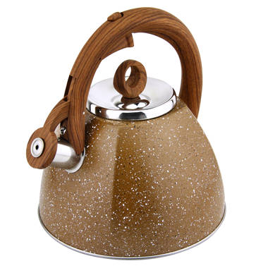 1869 Old Dutch Hammered Copper Tea Kettle with Brass Spout and Wooden Handle 2 qt. 