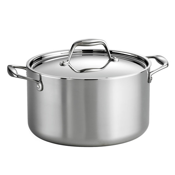 Tramontina Gourmet Tri Ply Clad 6 Qt Stock Pot With Lid Reviews Wayfair