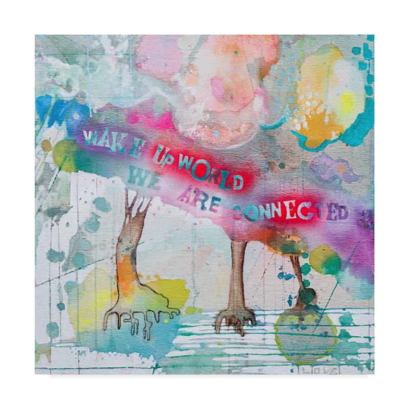 Trademark Art Wake Up World Acrylic Painting Print On Wrapped Canvas Wayfair