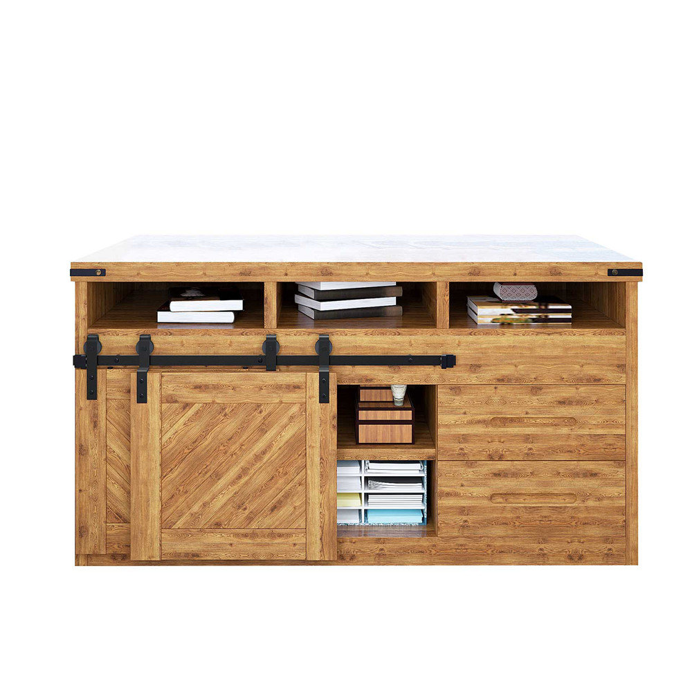 Homacer Mini Classic Single Bypass Barn Door Hardware Kit Wayfair Ca