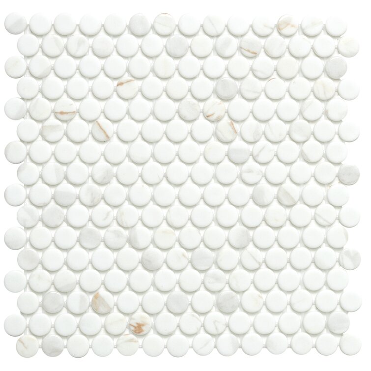 Eterna Recycled 12" x 12" Glass Penny Round Mosaic Wall & Floor Tile