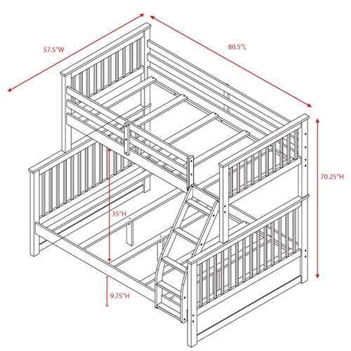 Harriet Bee Sofren Twin Over Full Solid Wood Standard Bunk Bed by ...