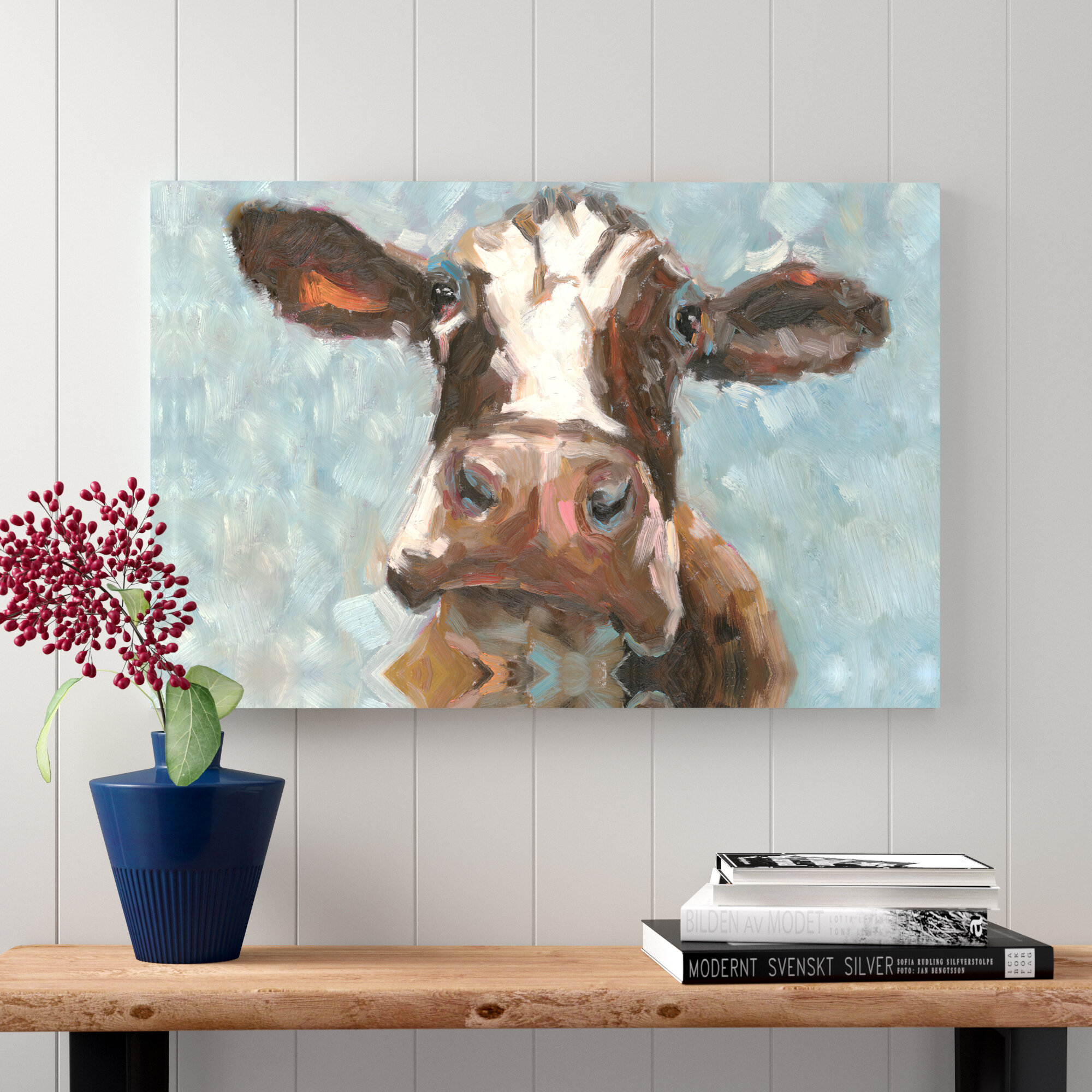 Laurel Foundry Modern Farmhouse Curious Cow - Print on Canvas & Reviews ...